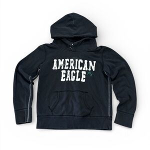 American Eagle Outfitters Black Hoodie with White Lettering
